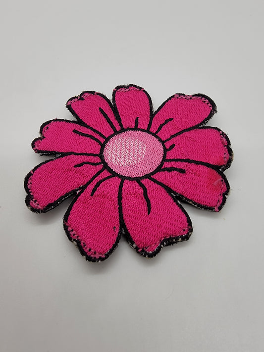 Embroidery "Pink Flower" velcro Patch