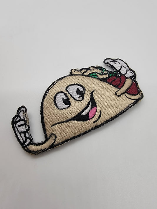 Embroidery "Taco dude" velcro backed patch